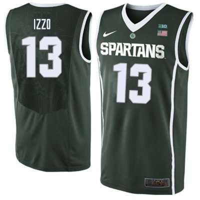 Men Steven Izzo Michigan State Spartans #13 Nike NCAA 2019-20 Green Authentic College Stitched Basketball Jersey JM50K61DT